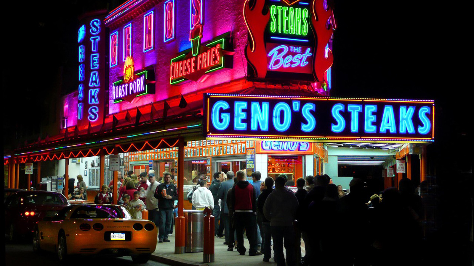 Eat Philly Cheesesteak At Geno's Steaks Near Old City - Philadelphia PA